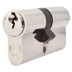 Touchpoint 5 Pin 65mm Euro Double Cylinder - 30 + 35mm - Polished Nickel - Keyed to Differ
