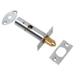 British Pattern Door Rack Bolt - Satin Chrome - Pack of 2 with 1 Key