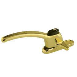 ERA uPVC/Timber Cockspur Locking Window Handle - 12mm Nose Height - Left Hand - Gold