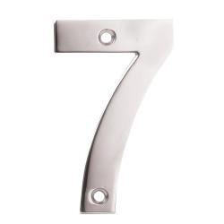 Altro 100mm Screw Fix Door Numeral - 7 - Satin Stainless Steel