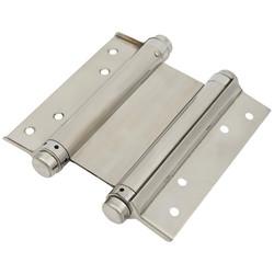 Double Action Self Closing Spring Hinge - 153mm Length - Polished Stainless Steel - Pair