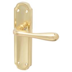 Hampstead Polished Brass Latch Door Handles - Genoa Range - 168 x 45mm