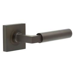 Burlington by Frelan Dark Bronze Fire Rated Door Handles on Square Rose - Westminster Range