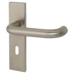 Altro Satin Stainless Steel 19mm Return to Door Keyhole Lock Door Handles - Square - 57mm c/c
