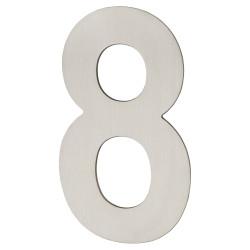 Hampstead 100mm Concealed Screw Fix Door Numeral - 8 - Satin Stainless Steel