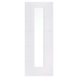 LPD Santandor 1 Light Clear Glazed Primed Semi-Solid Internal Door - 1981 x 762 x 35mm - White