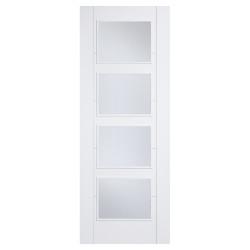 LPD Vancouver 4 Light Clear Glazed Primed Solid Internal FD30 Fire Door - 1981 x 686 x 44mm - White