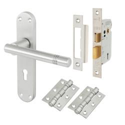 Touchpoint Satin Chrome 3 Lever Sashlock Door Handles Pack - Bologna Range