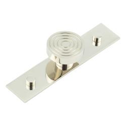 Hoxton by Frelan Murray Round Cabinet Knob on Plain Backplate - 40mm Diameter - Polished Nickel