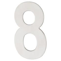 Altro 100mm Concealed Screw Fix Door Numeral - 8 - Polished Stainless Steel