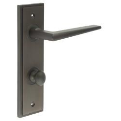 Burlington by Frelan Dark Bronze Fire Rated DIN Bathroom Door Handles - Mayfair - Inner 1 - 200 x 55mm