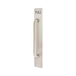 Altro Satin Stainless Steel 19mm D-Bar Door Pull Handle on Plate - PULL - Screw Fix - 500 x 80mm