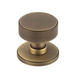Burlington by Frelan Antique Brass Knurled Mortice Door Knob - 60mm Rose Diameter - Westbourne Range