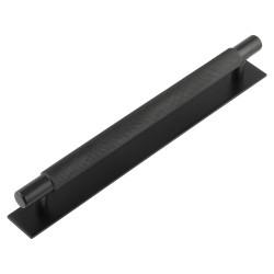 Hoxton by Frelan Taplow 18mm Knurled T-Bar Cabinet Pull Handle on Plain Backplate - 224mm c/c - Black