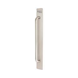 Altro Satin Stainless Steel 19mm D-Bar Door Pull Handle on Plate - PULL - Screw Fix - 800 x 80mm
