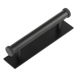 Hoxton by Frelan Wenlock 15mm Knurled T-Bar Cabinet Pull Handle on Plain Backplate - 96mm c/c - Black