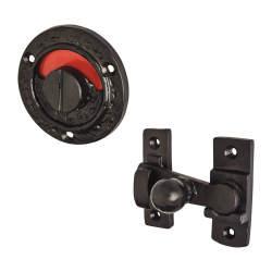 Olde Forge Bathroom Turn & Release with Indicator Bolt - 71mm Diameter - Antique Black Iron