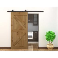 Klug Barn Strap Soft Open/Close Sliding Door Gear - Top Mounted - 60-80kg Max Door Weight - Black