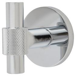 Hampstead Knurled Single Coat Hook - 55 x 52mm - Polished Chrome