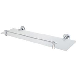 Fitzroy of London Style Glass Shelf - 555 x 180mm - Polished Chrome