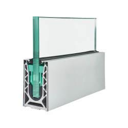 Barrier Sabco Aluminium Side Fix 2500mm Balustrade Rail Kit - 17.5mm Glass - Satin Stainless Steel