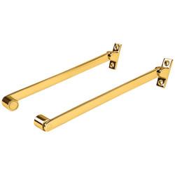 Roller Arm Fanlight Stay - 150mm Length - Polished Brass - Pair