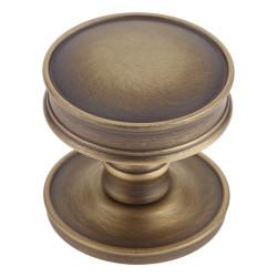 Burlington by Frelan Antique Brass Ringed Mortice Door Knob - 65mm Rose Diameter - Berkeley Range