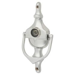 Rutland Frontier Collection Urn Door Knocker With Viewer - Polished Nickel - 164 x 76mm