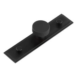Hoxton by Frelan Wenlock Knurled Round Cabinet Knob on Stepped Backplate - 30mm Diameter - Black