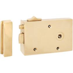 Hampstead Bathroom/Bedroom Rim Latch - 128 x 79mm - Right Hand - Brass