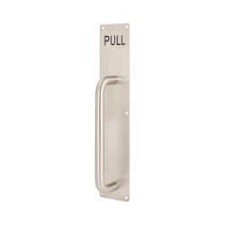 Altro Satin Stainless Steel 19mm D-Bar Door Pull Handle on Plate - PULL - Screw Fix - 375 x 75 x 1.5mm
