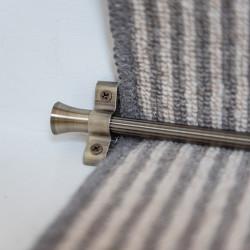 Altro Lines Stair Rod with Fluted Finials - 900mm Length - Antique Brass