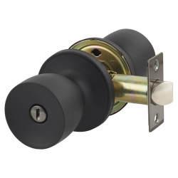 Touchpoint Matt Black Hotel Bathroom Mortice Door Knobset - 60mm Rose Diameter