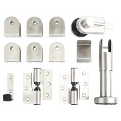 Toilet Cubicle Pack - 12-13mm Panels - Left Hand - 304 Satin Stainless Steel