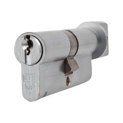 Eurospec 10 Pin 64mm Euro Thumbturn Cylinder - 32mm Turn + 32mm - Satin Chrome - Keyed Alike