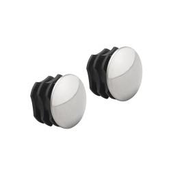 elfa Top Track System - Click In Clothes Hanging Rail End Caps - 25 x 18 x 25mm - Chrome - Pack of 2