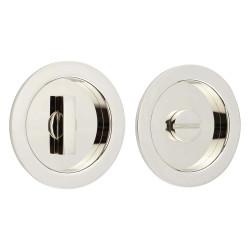 Burlington by Frelan Round Flush Privacy Handle Set - 75mm Diameter - Polished Nickel