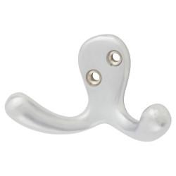 Alexander & Wilks Victorian Double Coat Hook - 30 x 24mm - Satin Chrome