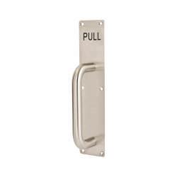 Altro Satin Stainless Steel 19mm D-Bar Door Pull Handle on Plate - PULL - Screw Fix - 275 x 60 x 1.5mm