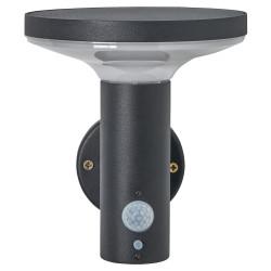 Forum Zink Claire 2W LED Solar Outdoor Down Wall Light with PIR - IP44 - 3000K Warm White - Black