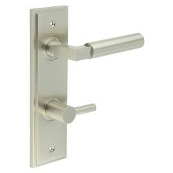 Burlington by Frelan Satin Nickel Fire Rated DIN Bathroom Door Handles - Westminster - Inner 3 - 200 x 55mm