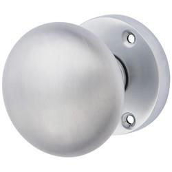 Altro Satin Chrome Round Mortice Door Knob - 58mm Rose Diameter