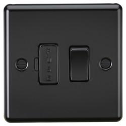 Knightsbridge 13A 1 Gang Round Edge Switched Fused Spur - Matt Black