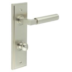 Burlington by Frelan Satin Nickel Fire Rated DIN Bathroom Door Handles - Westminster - Inner 1 - 200 x 55mm