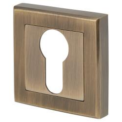 Altro Square Escutcheon - 52 x 52mm - Euro - Antique Brass