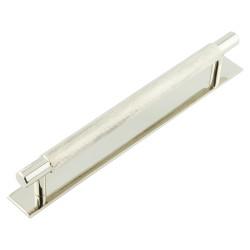 Hoxton Frelan Taplow 18mm Knurled T-Bar Cabinet Pull Handle on Plain Backplate - 224mm c/c - Polished Nickel