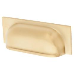 Alexander & Wilks Quantock Cabinet Cup Handle - 96mm Centres - PVD Satin Brass
