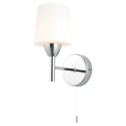 Forum Spa Aquarius LED Bathroom Wall Light - IP44 - Polished Chrome with Opal Glass Shade