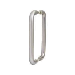 Altro Satin Aluminium 19mm D-Bar Door Pull Handles - Back to Back - 225mm Centres