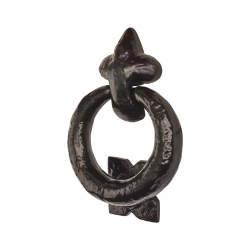 Elan Ring Door Knocker - Metalized Antique Black Iron - 125 x 95mm